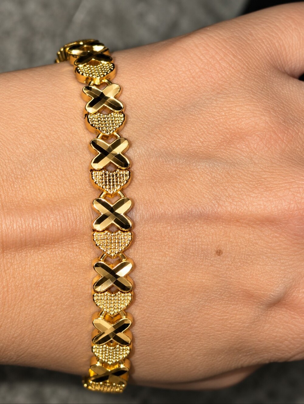 22kgp Dubai Jewelry Gold-Tone X Link Bracelet - Women Jewelry